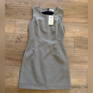 Elegant Black and White Houndstooth Mini Dress